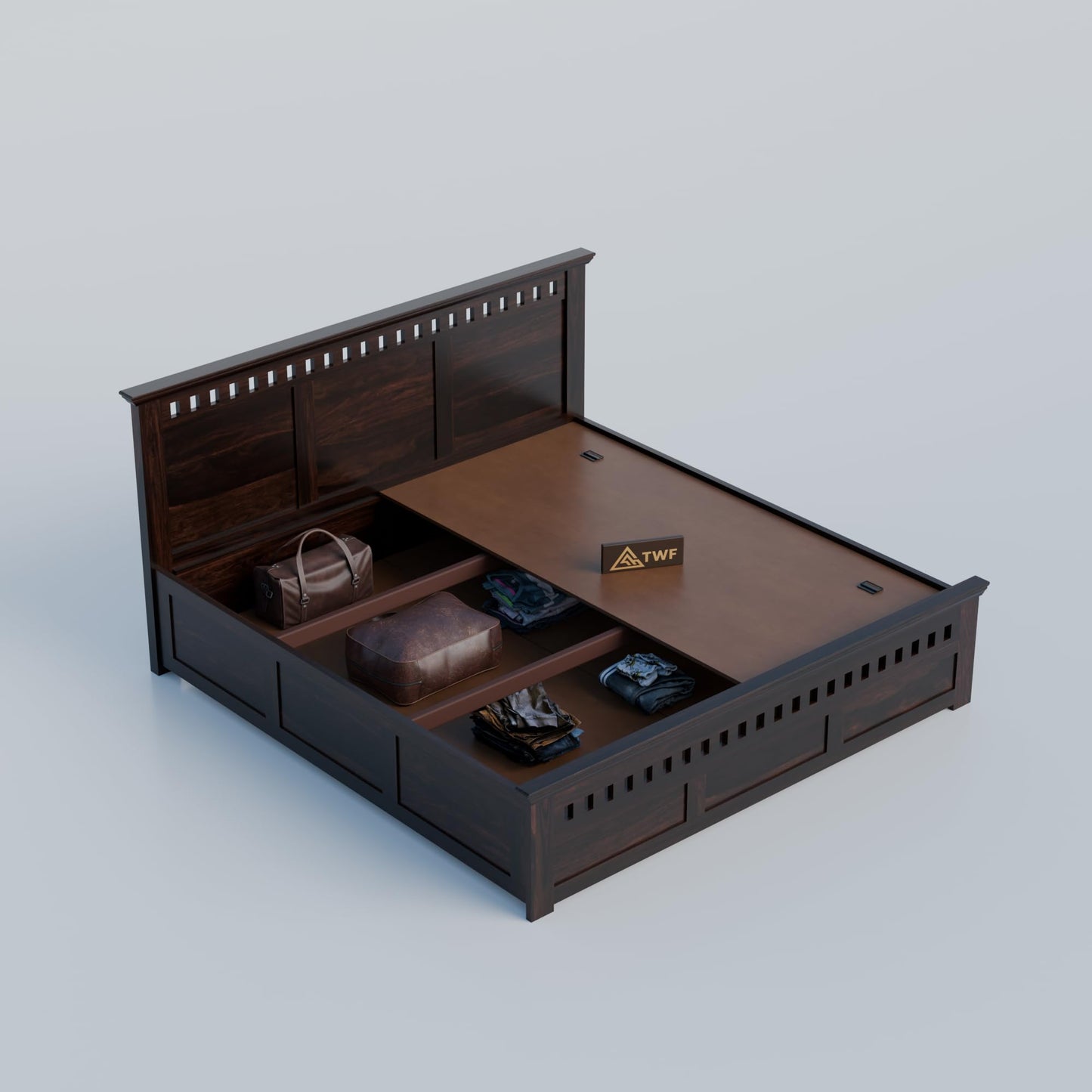 Royal Marwar Sheesham Wood Bed with Storage Box |  - view 11