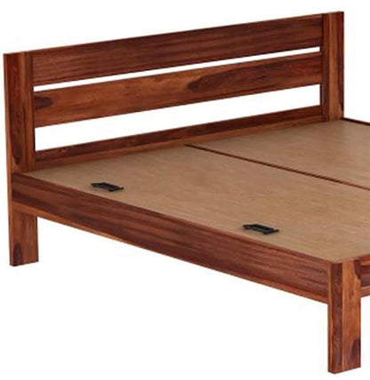 Royal Marwar Solid Sheesham Wood King Size Bed with Box Storage | Honey Finish | 100% Solid Wood