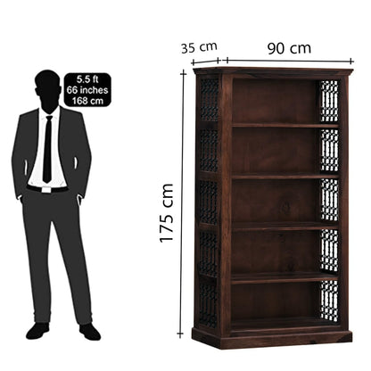 Royal Marwar Solid Sheesham Wood Bookshelf with 5  - view 8
