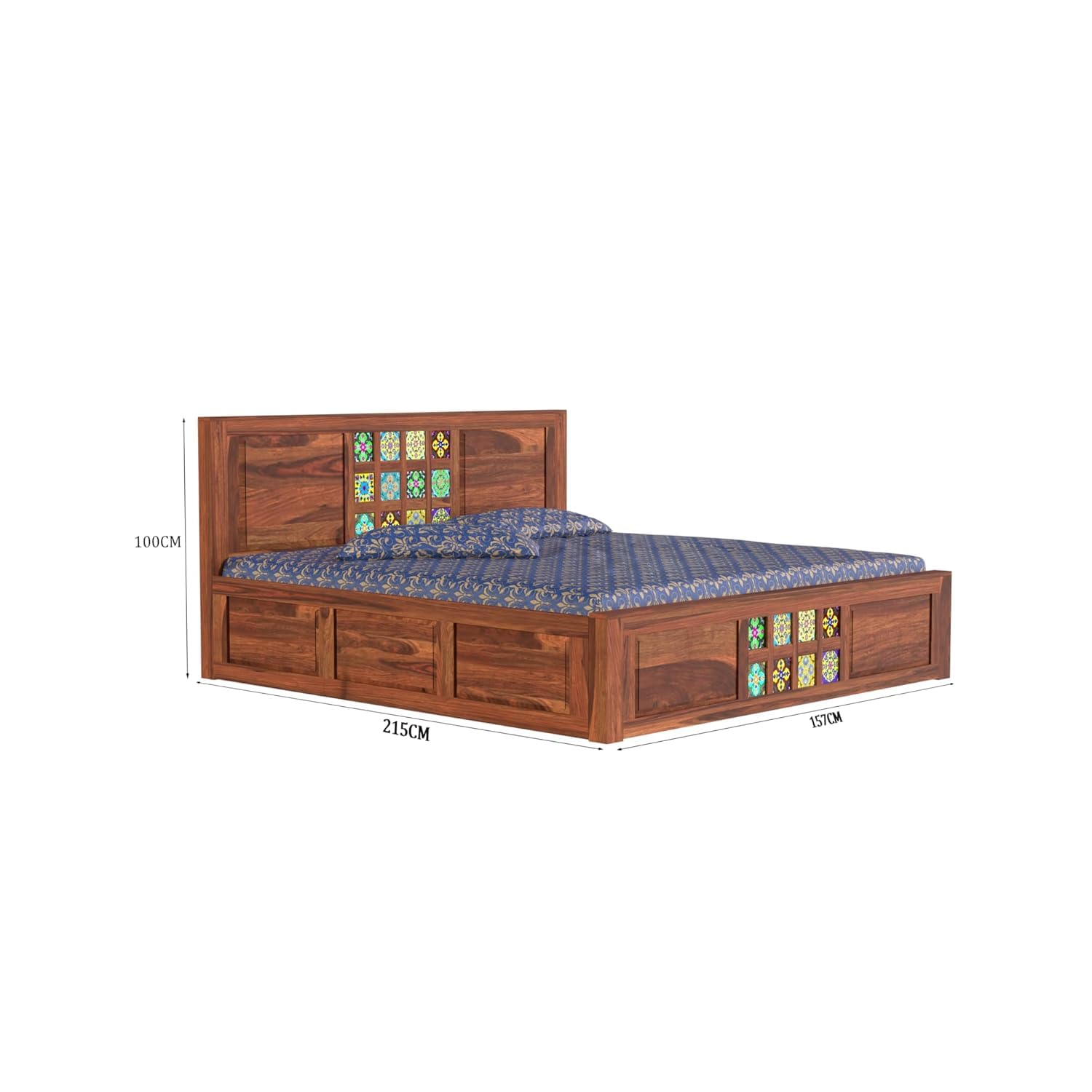 Royal Marwar Sheesham Wood Bed with Storage Box |  - view 10