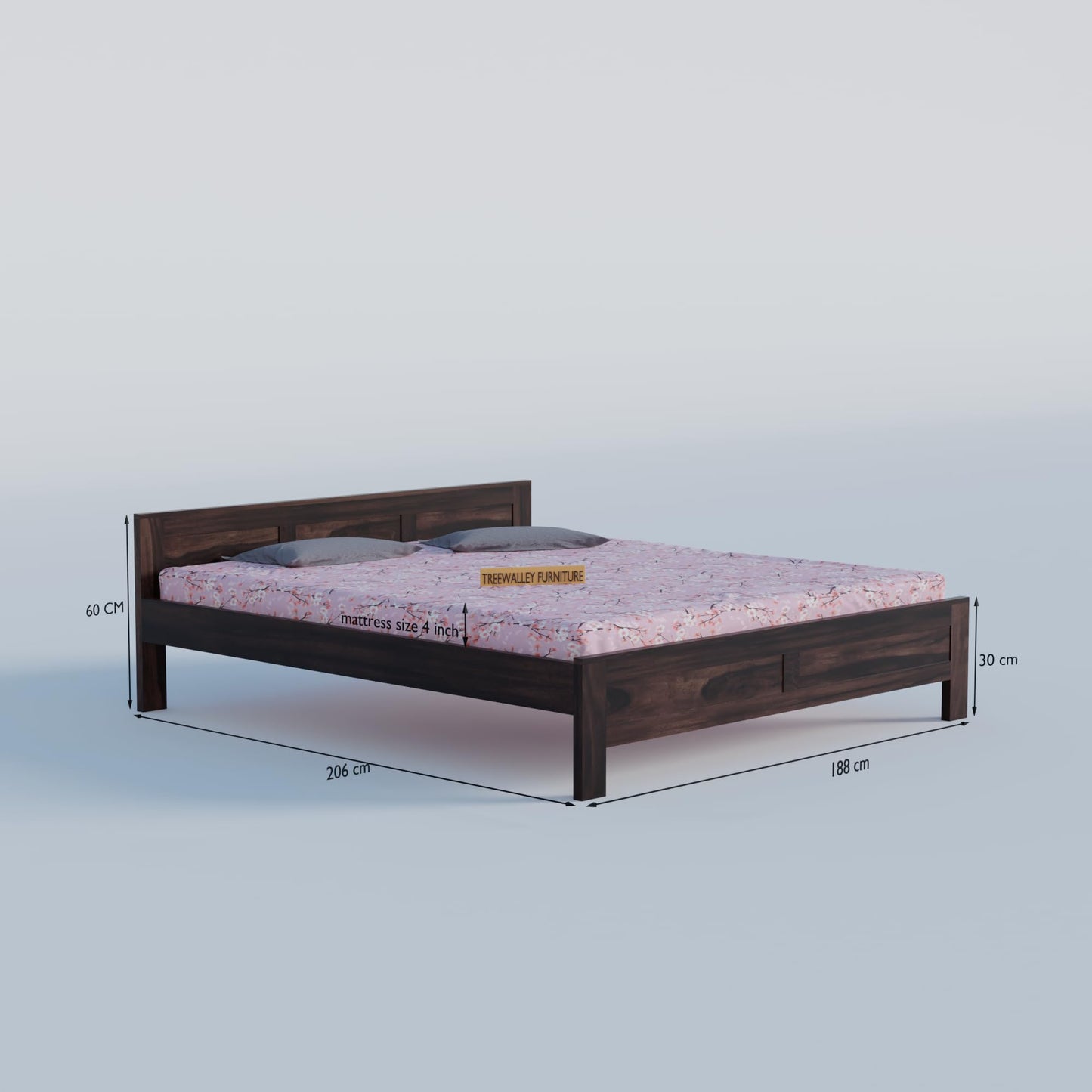 Royal Marwar Solid Sheesham Wood Bed Without Stora - view 8