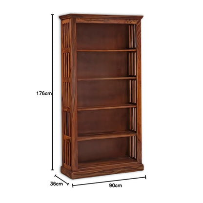 Royal Marwar Solid Sheesham Wood Bookshelf with 5  - view 2