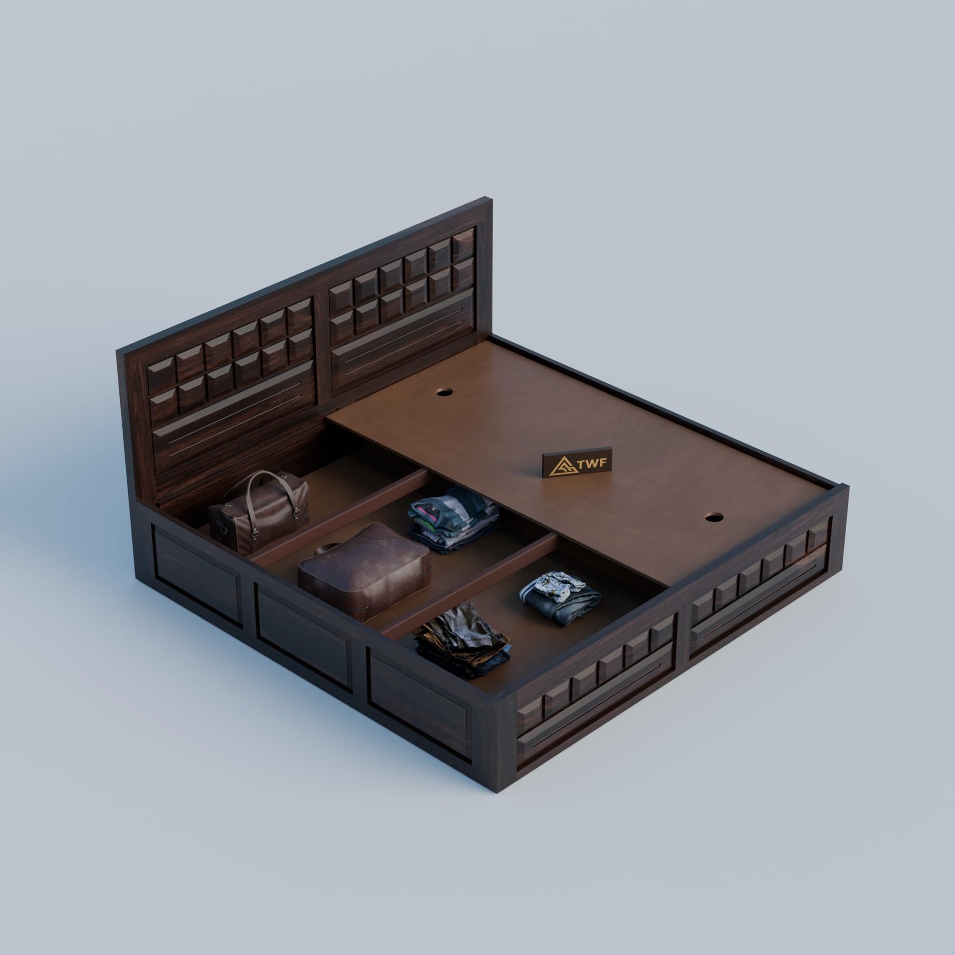 Royal Marwar Sheesham Wood Bed with Storage Box |  - view 12
