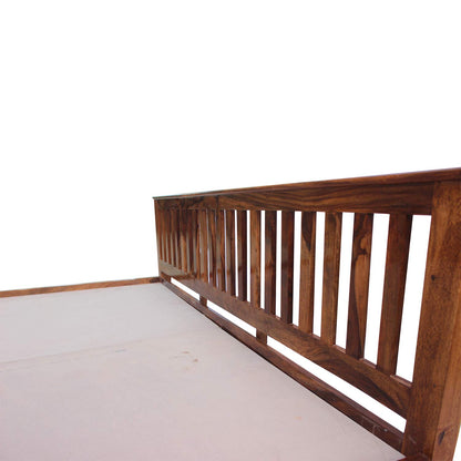 Royal Marwar Solid Sheesham Wood Bed | King Size | Premium Honey Finish | Wooden Bed Without Storage | Slatted Headboard