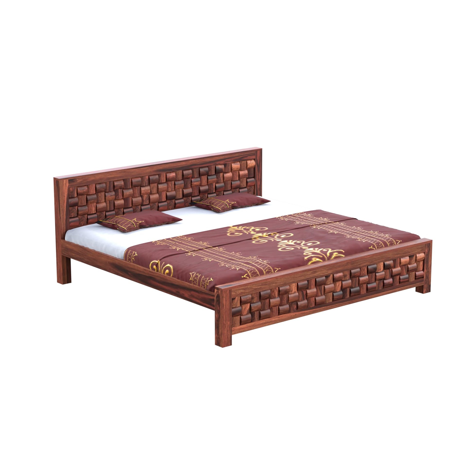 Royal Marwar Solid Sheesham Wood Bed Without Stora - view 3