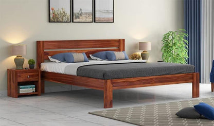 Royal Marwar Solid Sheesham Wood King Size Bed with Box Storage | Honey Finish | 100% Solid Wood
