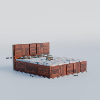 Royal Marwar Sheesham Wood Bed with Storage Box |  - view 2