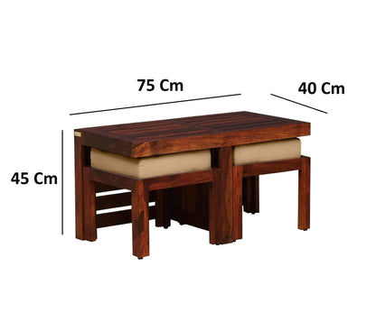 Royal Marwar Sheesham Wood Coffee Table Set with 2 - View 2