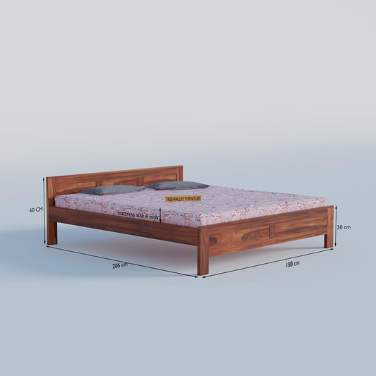 Royal Marwar Solid Sheesham Wood Bed Without Stora - view 2