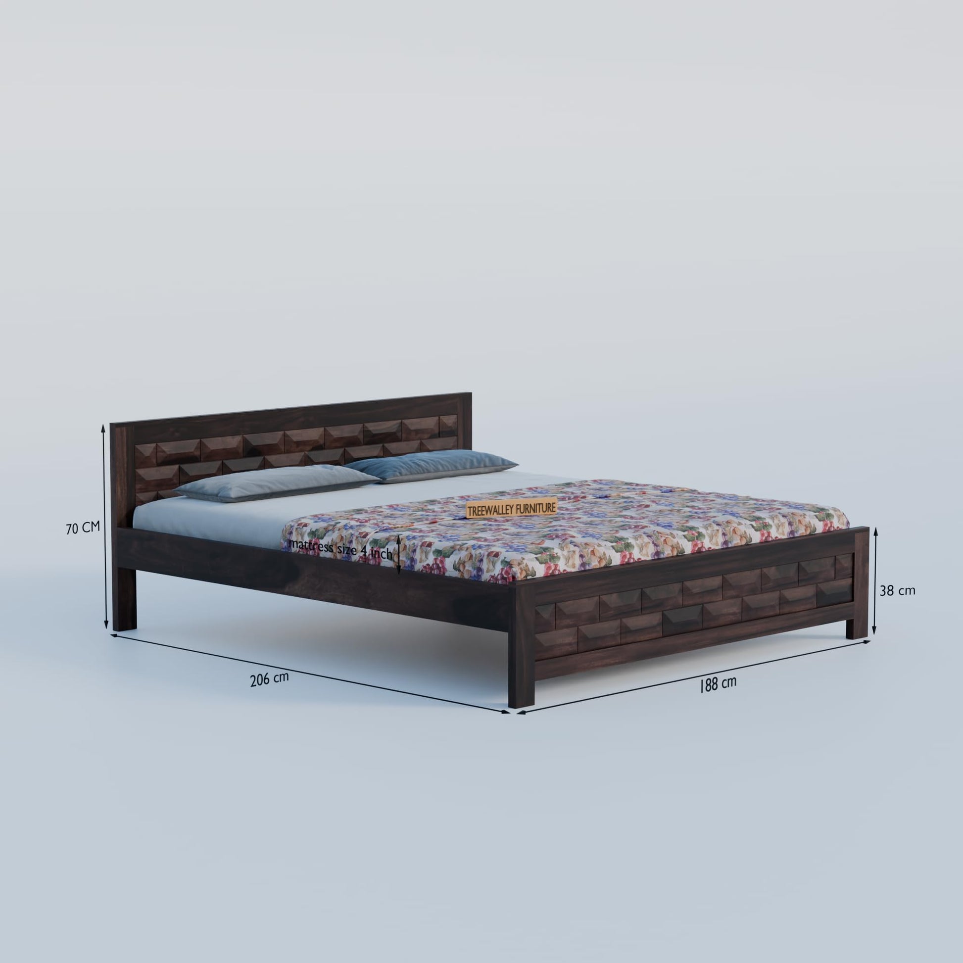 Royal Marwar Solid Sheesham Wood Bed Without Stora - view 8