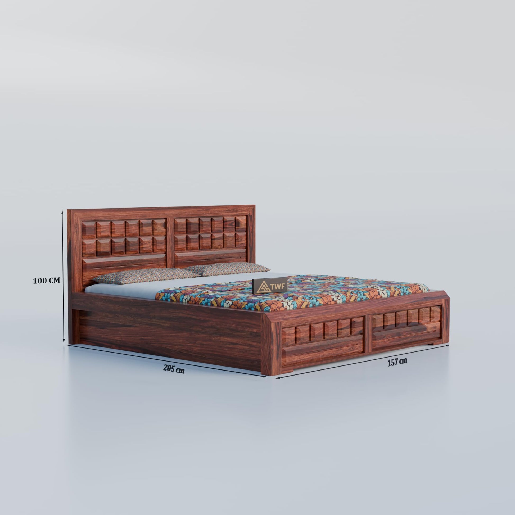 Royal Marwar Sheesham Wood Bed with Storage Box |  - view 14