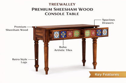 Royal Marwar Sheesham Wood Console Table with 2 Dr - view 3
