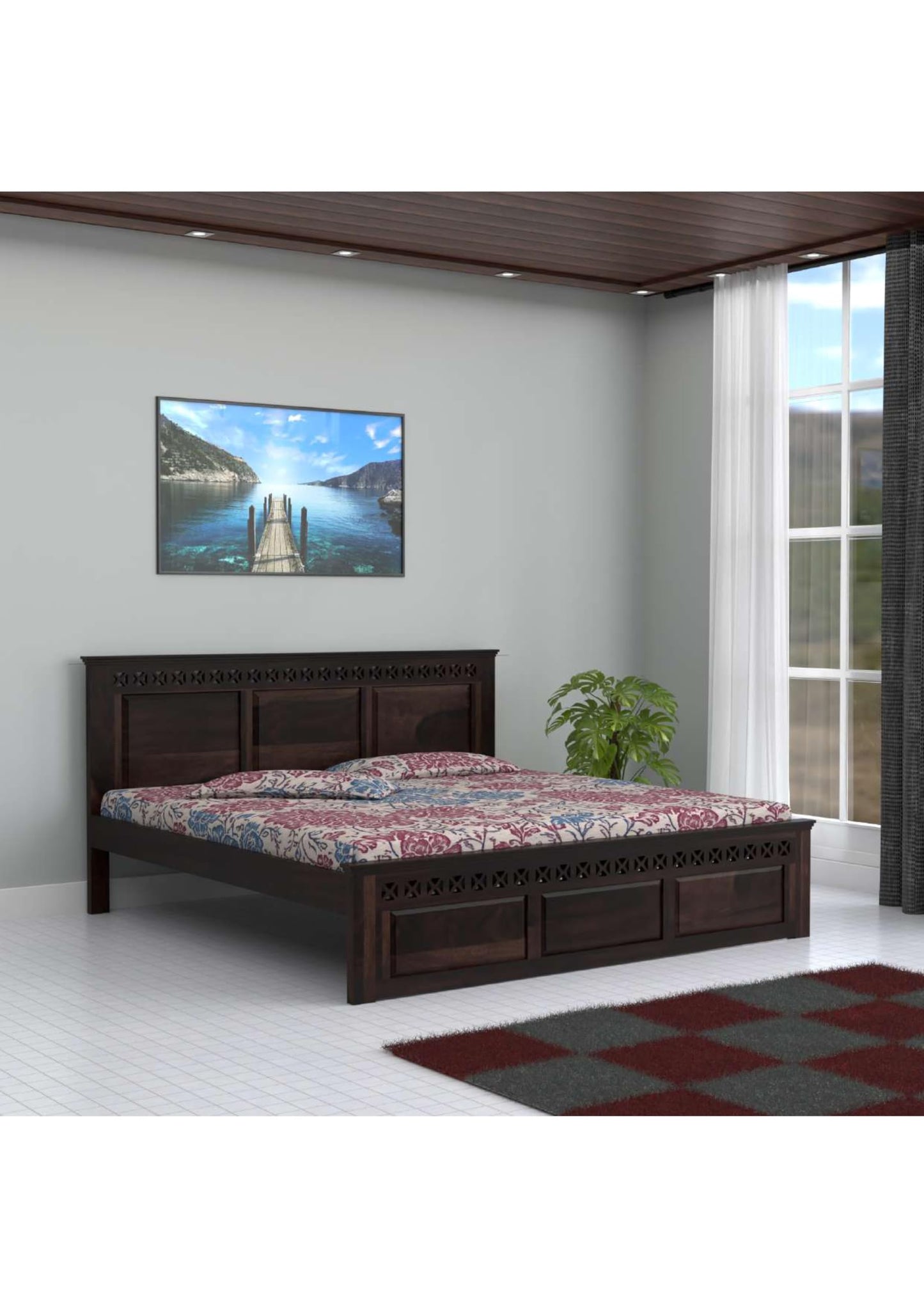 Royal Marwar Solid Sheesham Wood Bed Without Stora - view 7