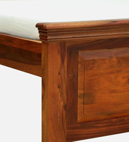 Royal Marwar Solid Sheesham Wood Bed | King Size | Premium Honey Finish | Wooden Bed Without Storage