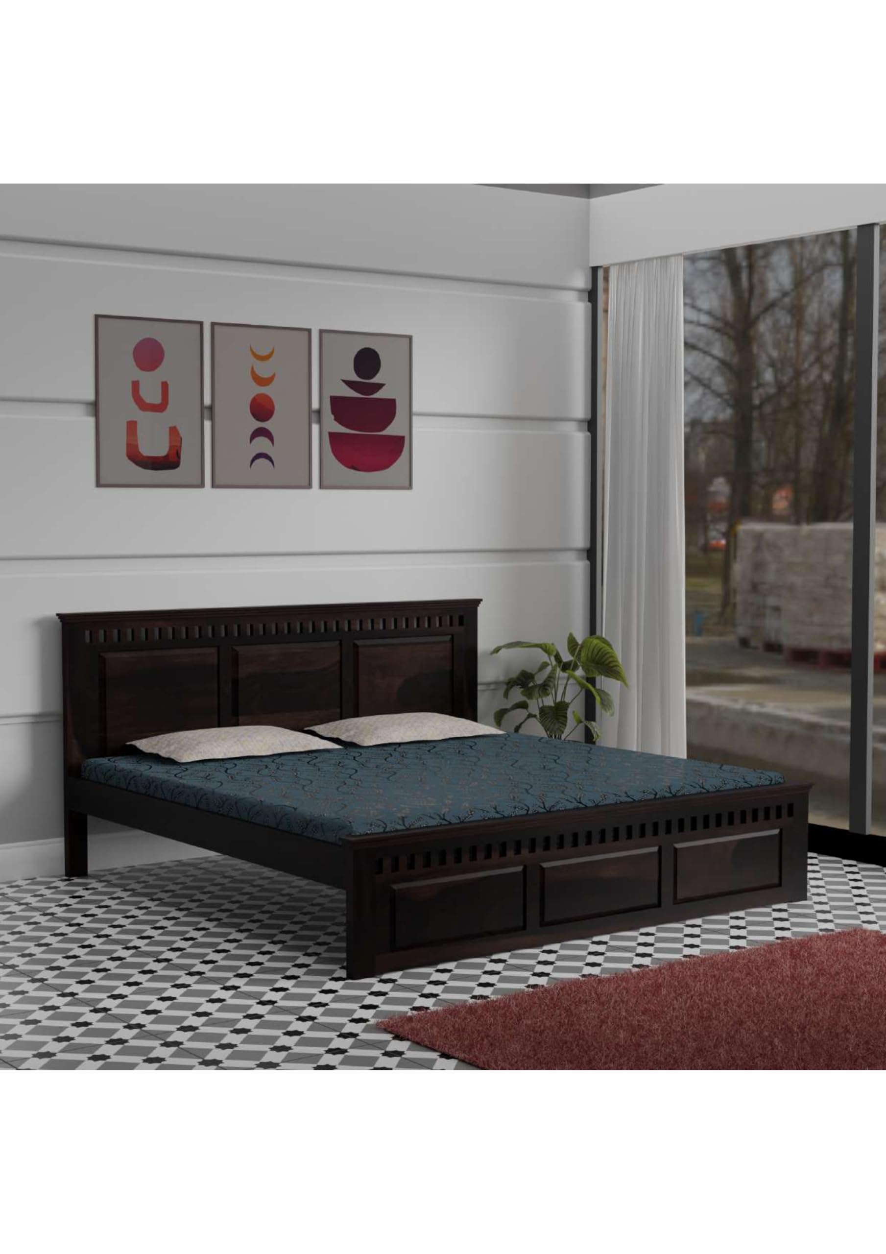 Royal Marwar Solid Sheesham Wood Bed Without Stora - view 7