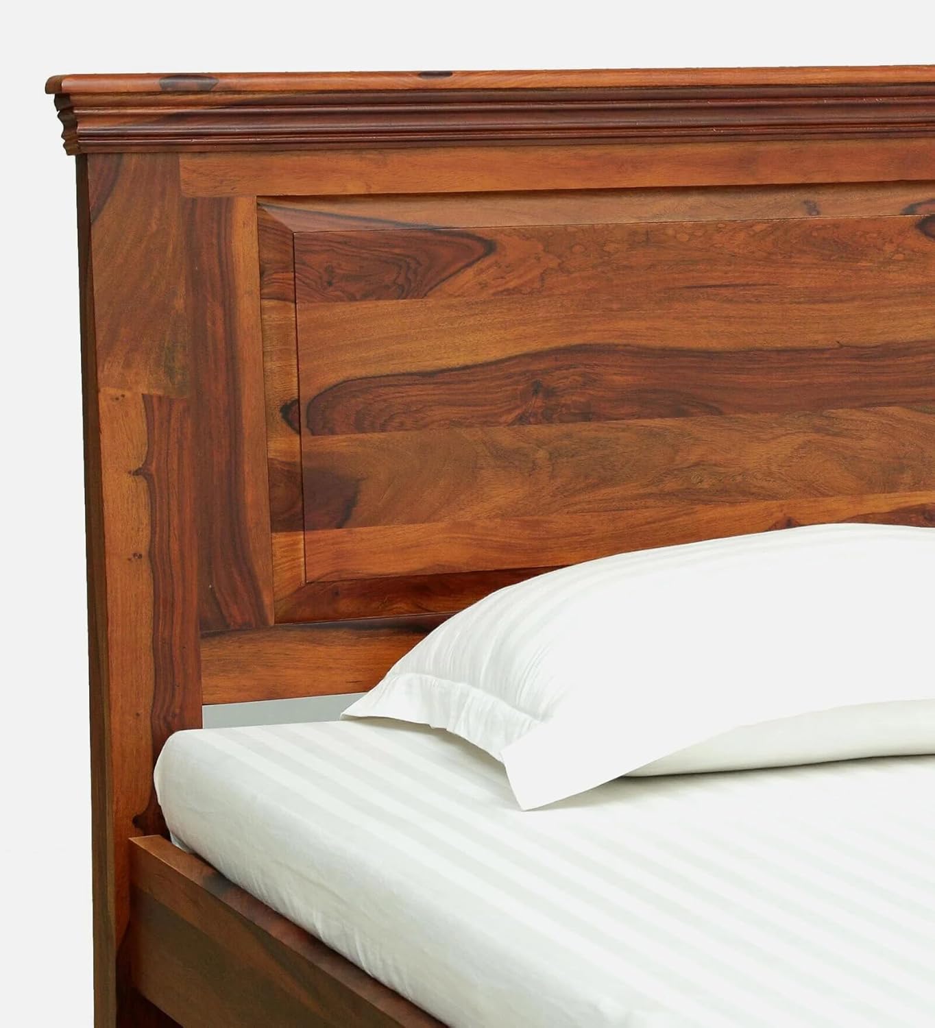 Royal Marwar Solid Sheesham Wood Bed | King Size | Premium Honey Finish | Wooden Bed Without Storage