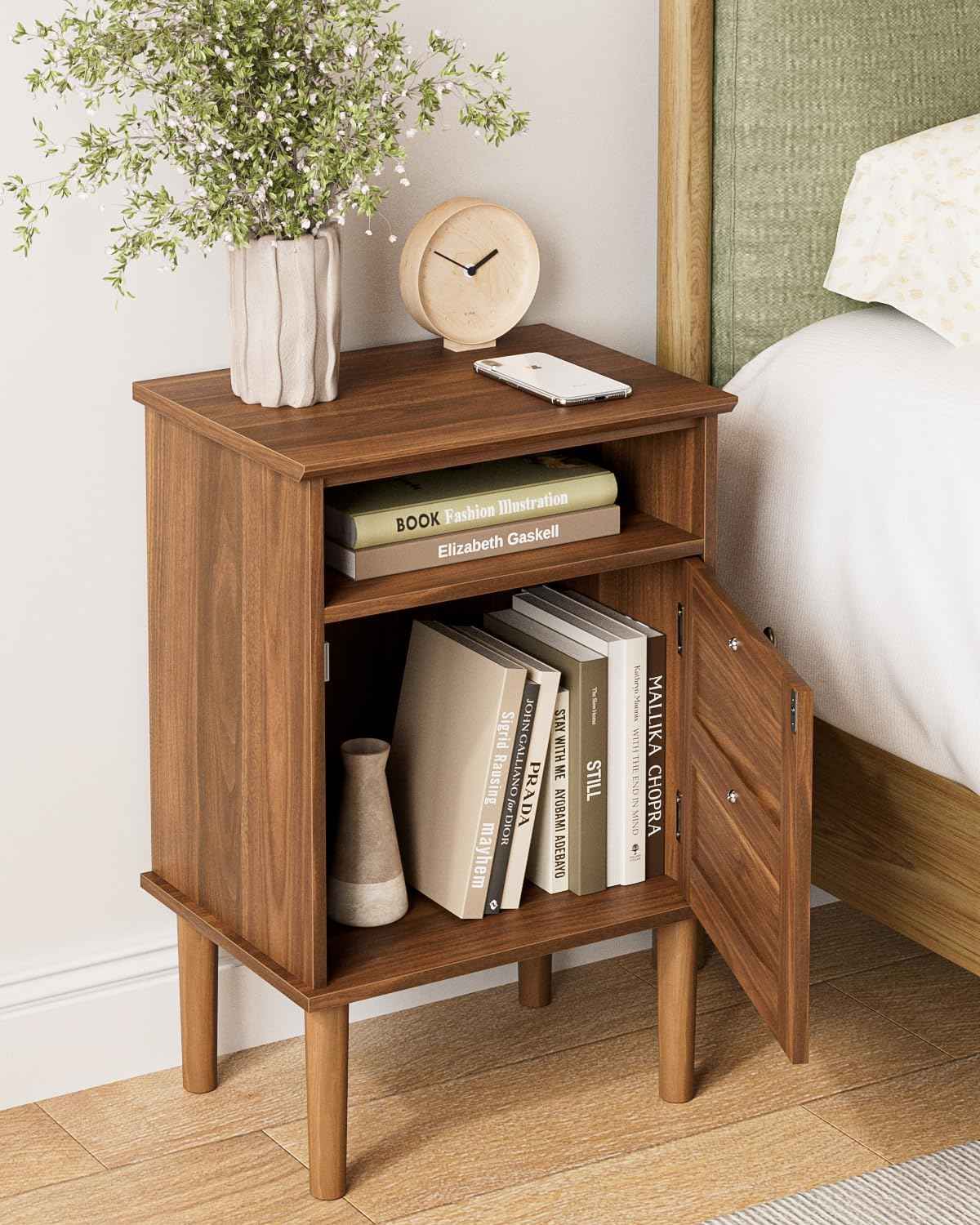 Royal Marwar Solid Mango Wood 3 Drawer Bedside Table | Honey Finish | Modern Nightstand for Bedroom