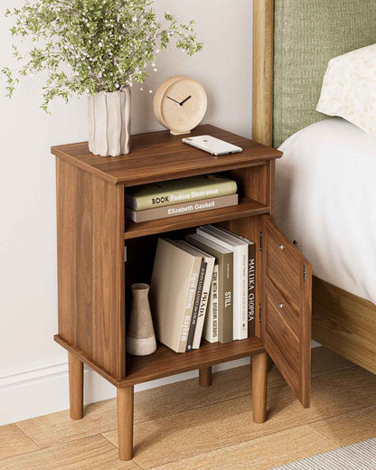 Royal Marwar Solid Mango Wood 3 Drawer Bedside Table | Honey Finish | Modern Nightstand for Bedroom