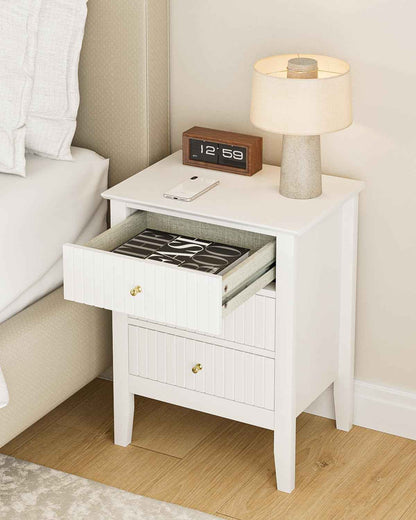 Royal Marwar Solid Mango Wood 3 Drawer Bedside Table | Honey Finish | Modern Nightstand for Bedroom