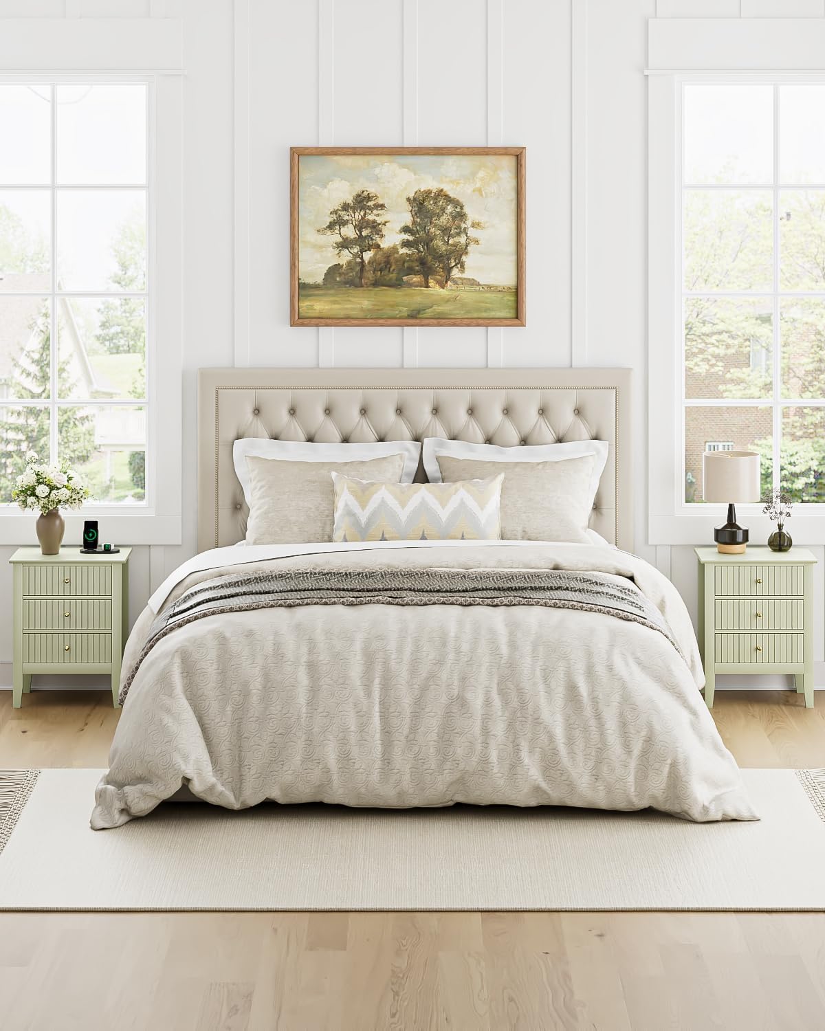 Royal Marwar Solid Mango Wood 3 Drawer Bedside Table | Honey Finish | Modern Nightstand for Bedroom
