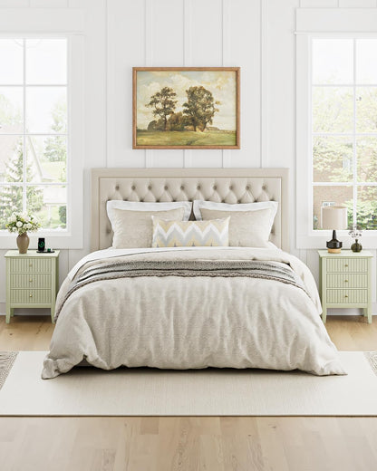 Royal Marwar Solid Mango Wood 3 Drawer Bedside Table | Honey Finish | Modern Nightstand for Bedroom