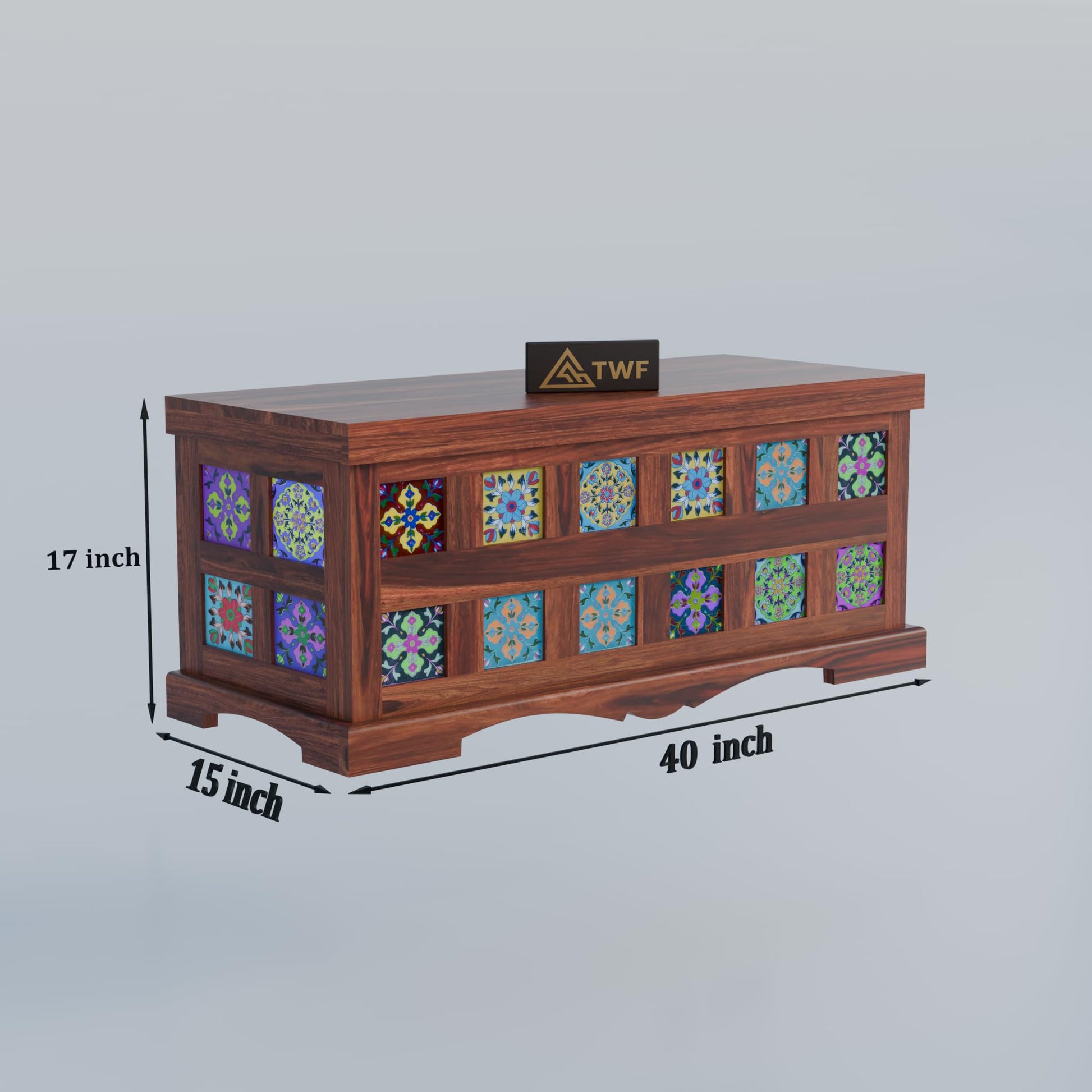 Royal Marwar Solid Sheesham Wood Trunk Storage Box - view 2