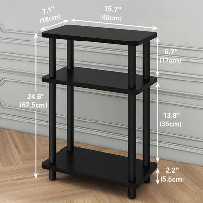 Royal Marwar Solid Mango Wood 3-Tier Side Table | Modern Display Shelf | Honey Finish | Multipurpose Storage Stand