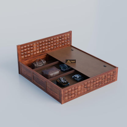 Royal Marwar Sheesham Wood Bed with Storage Box |  - view 4