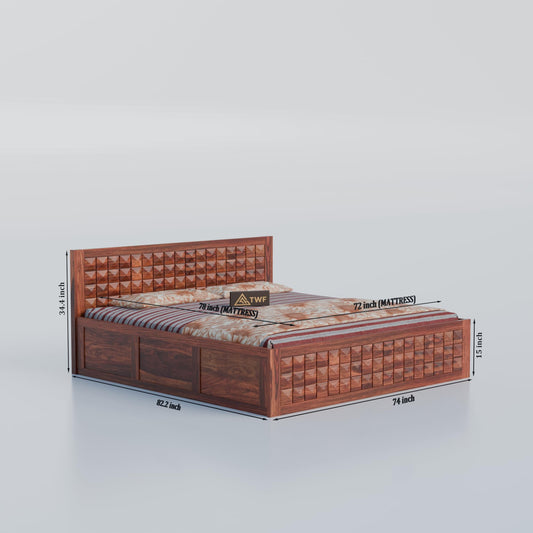 Royal Marwar Sheesham Wood Bed with Storage Box |  - view 2