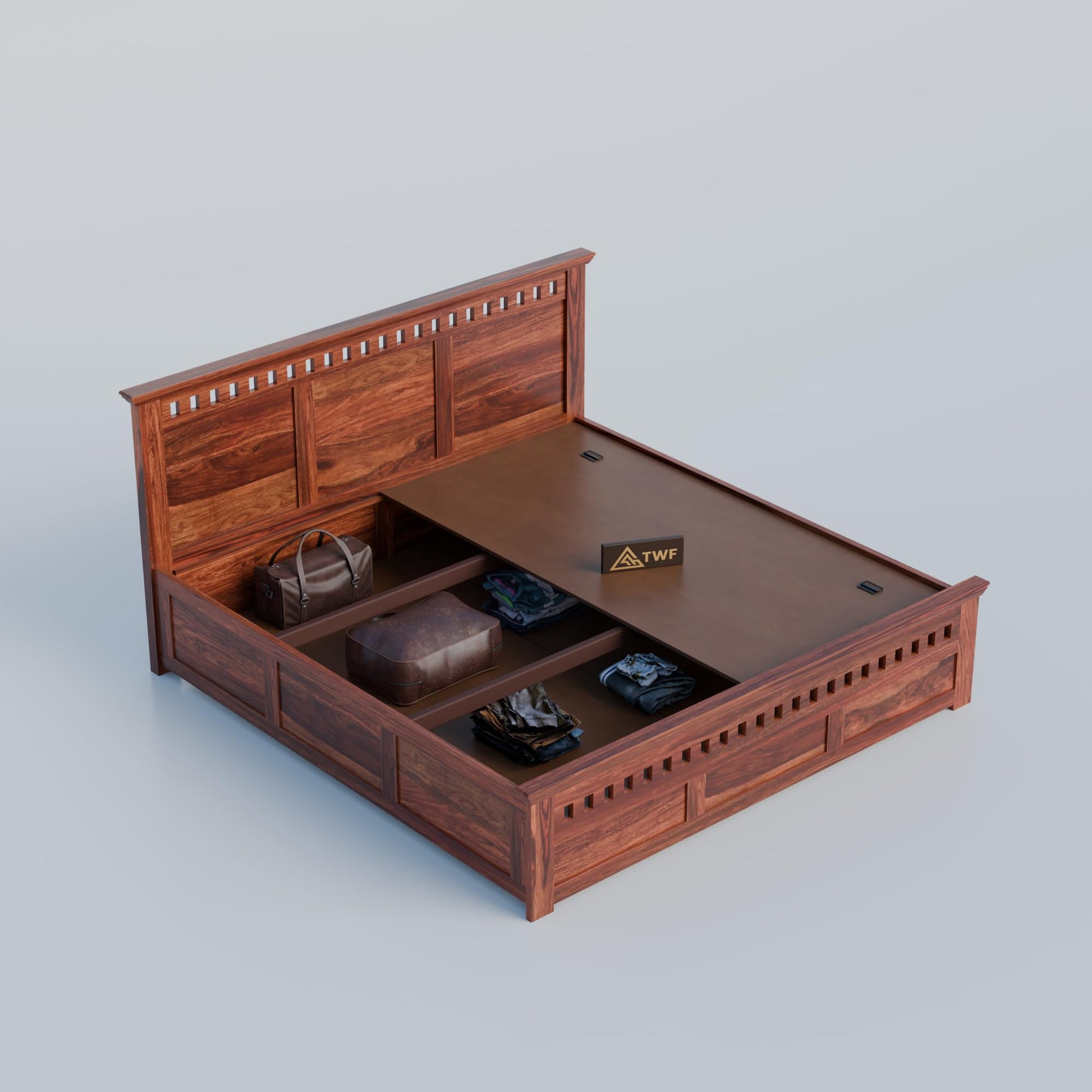 Royal Marwar Sheesham Wood Bed with Storage Box |  - view 5