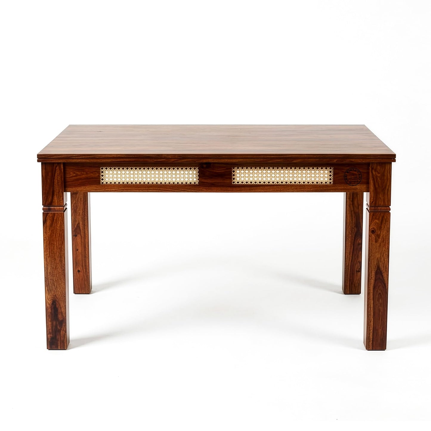 Royal Marwar Solid Sheesham Wood 4 Seater Dining Table with Natural Cane | Honey Finish | 45 x 35 x 30 Inch