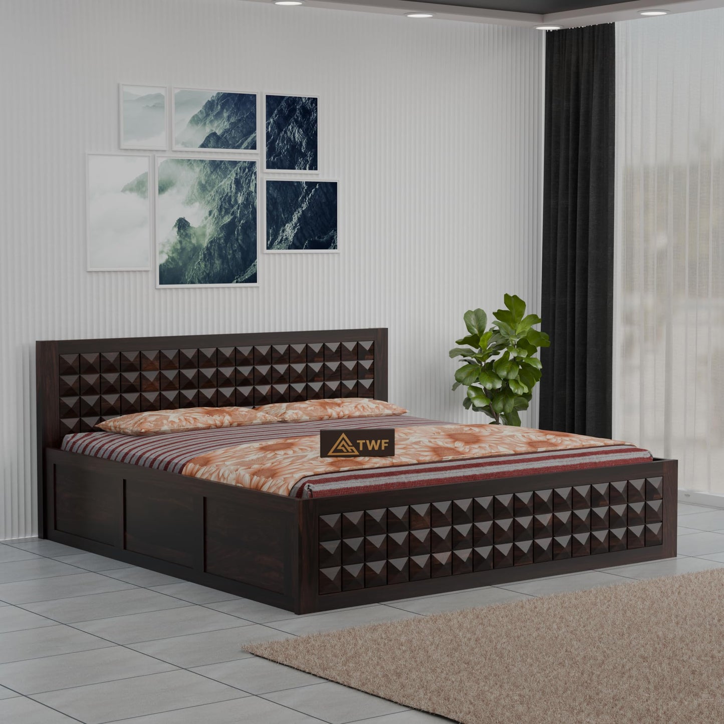 Royal Marwar Sheesham Wood Bed with Storage Box |  - view 7