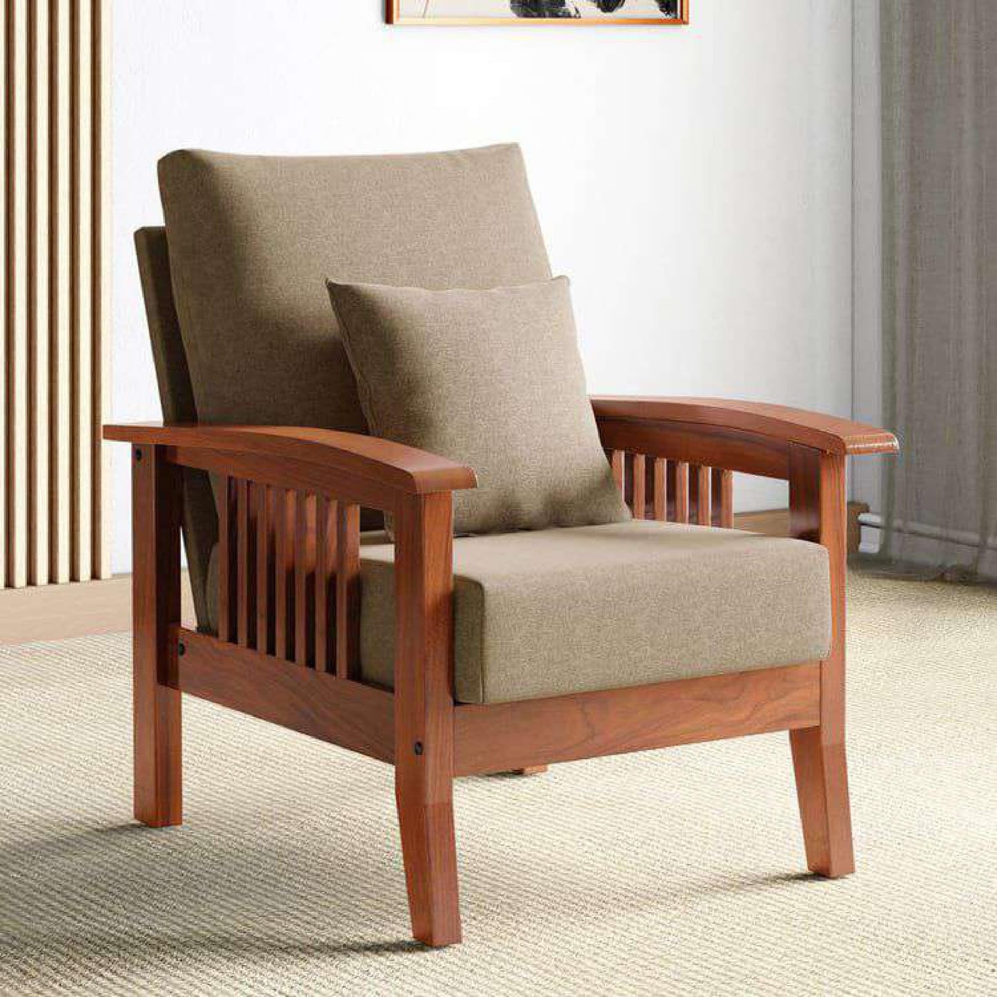 Royal Marwar Solid Sheesham Wood 1 Seater Sofa | W - view 8