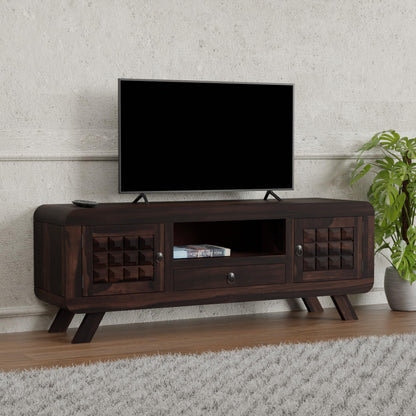 Royal Marwar Sheesham Wood TV Unit | 2 Doors, 1 Dr - View 4