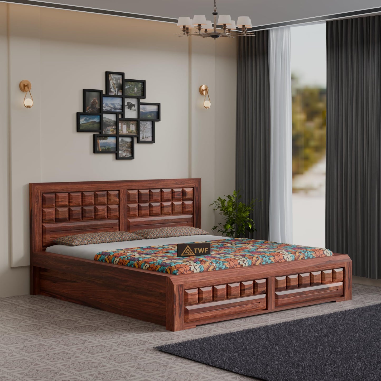 Royal Marwar Sheesham Wood Bed with Storage Box |  - view 13