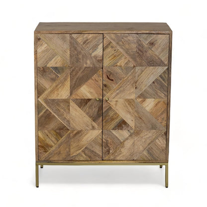 Royal Marwar Solid Wood 2 Door Storage Cabinet | Premium Wooden Sideboard Cabinet with Adjustable Shelves