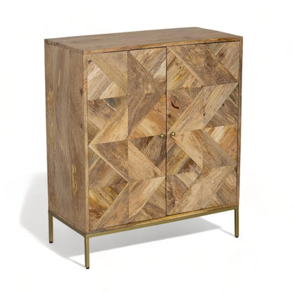 Royal Marwar Solid Wood 2 Door Storage Cabinet | Premium Wooden Sideboard Cabinet with Adjustable Shelves