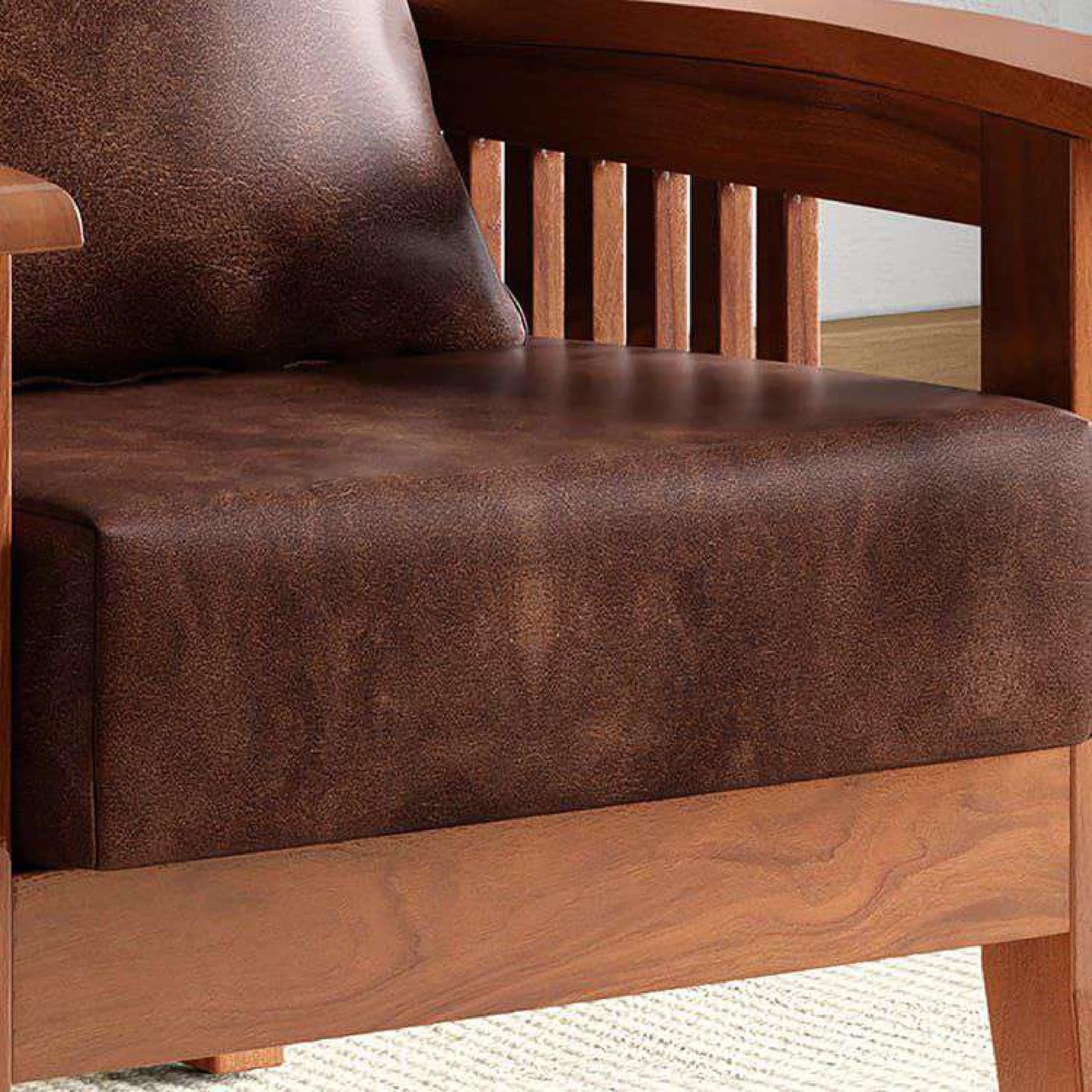 Royal Marwar Solid Sheesham Wood 1 Seater Sofa | L - view 4