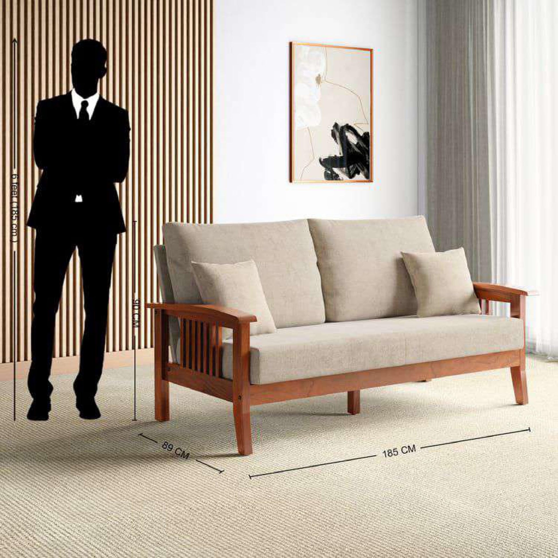 Royal Marwar Solid Sheesham Wood Sofa | 2 Seater & - view 9