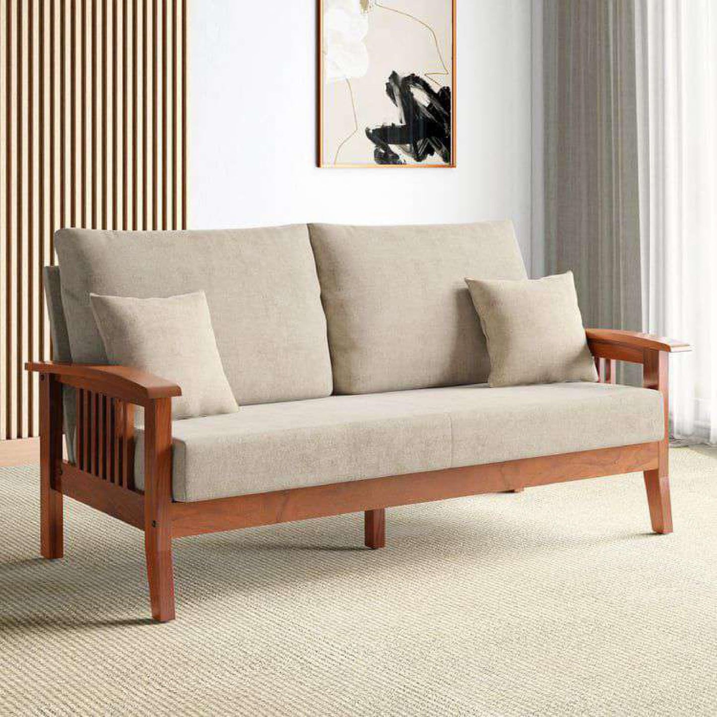 Royal Marwar Solid Sheesham Wood Sofa | 2 Seater & - view 7