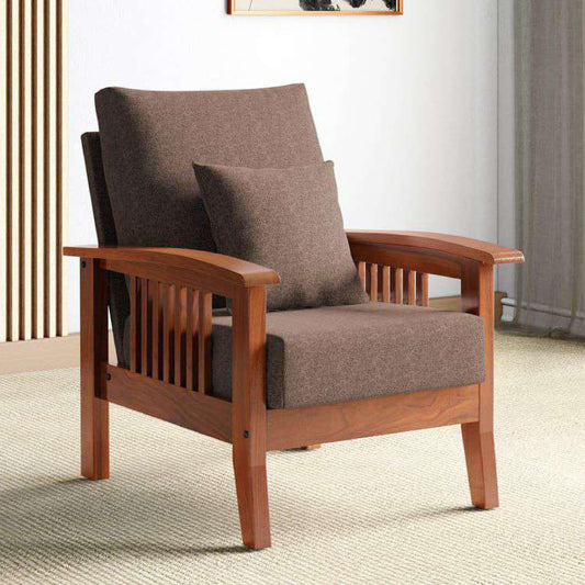 Royal Marwar Solid Sheesham Wood 1 Seater Sofa | Wooden Single Sofa Couch for Li