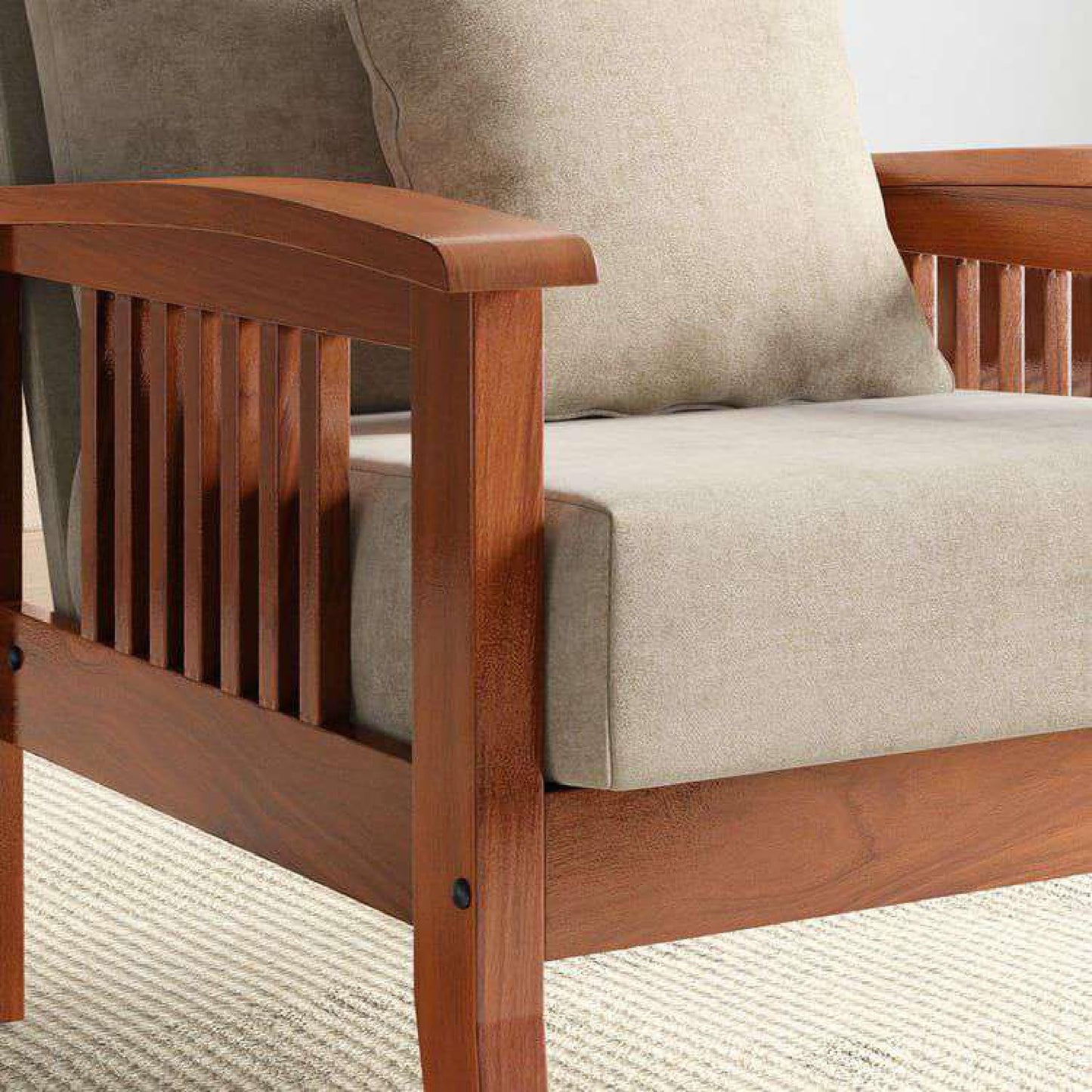 Royal Marwar Solid Sheesham Wood 1 Seater Sofa | W - view 17