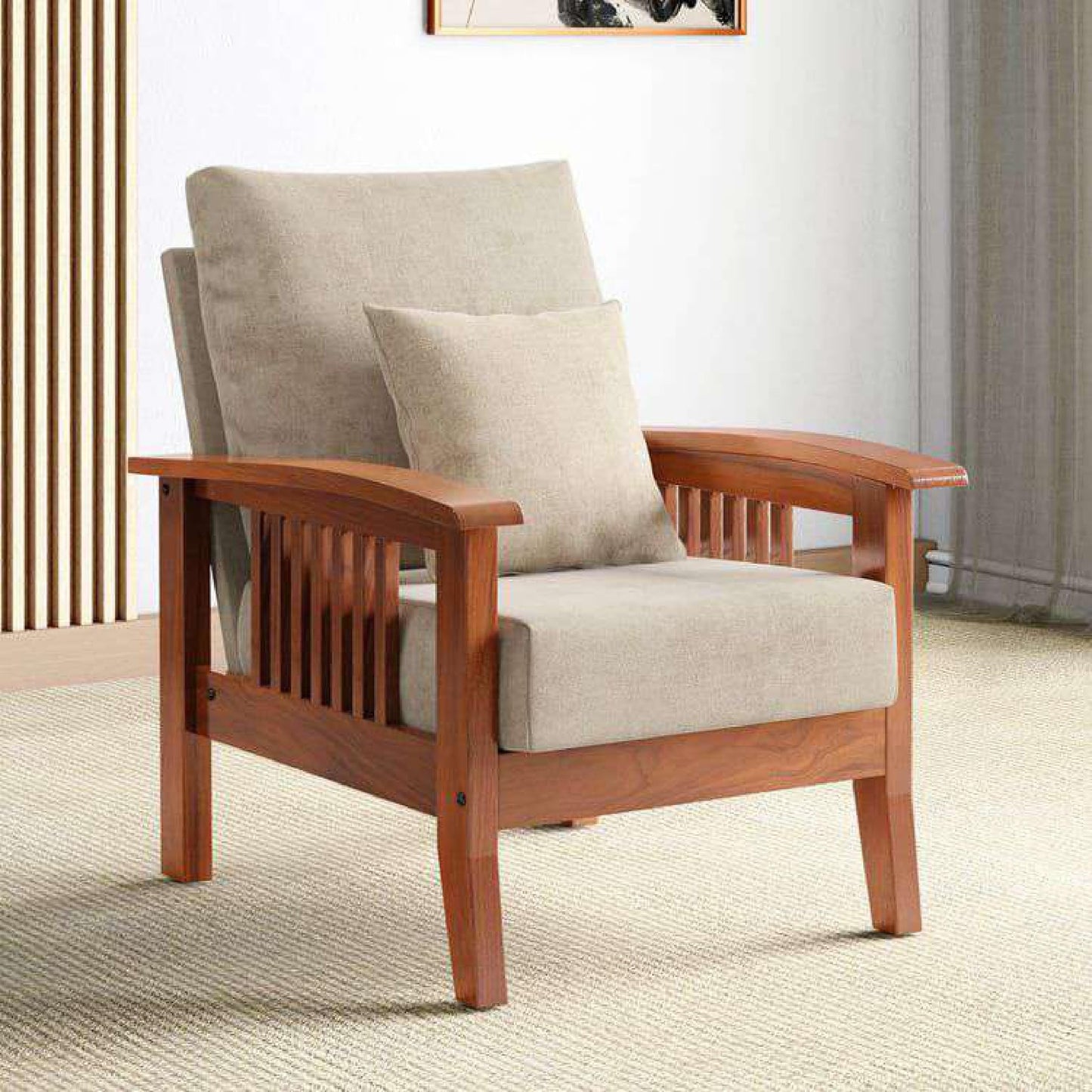 Royal Marwar Solid Sheesham Wood 1 Seater Sofa | W - view 13