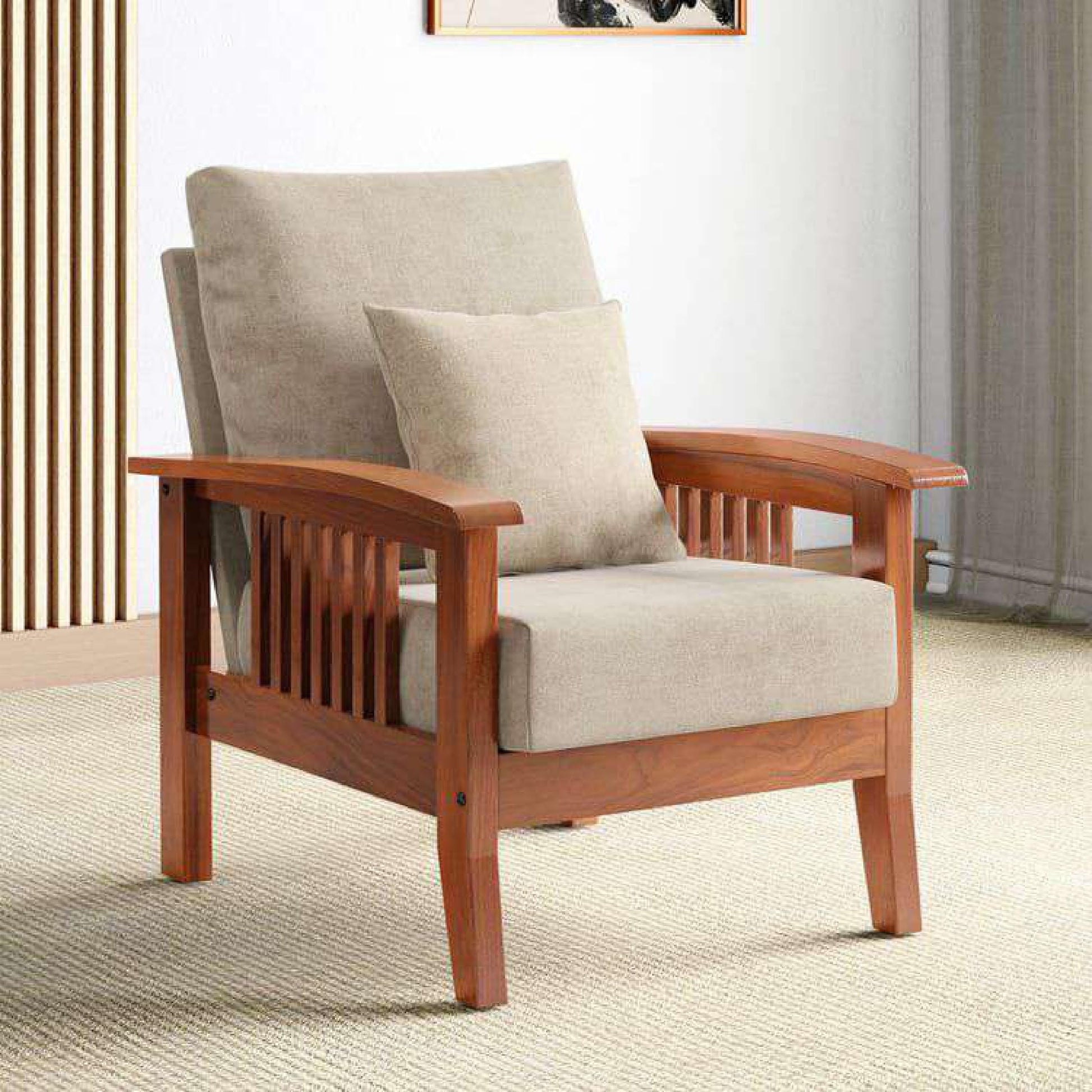 Royal Marwar Solid Sheesham Wood 1 Seater Sofa | W - view 13