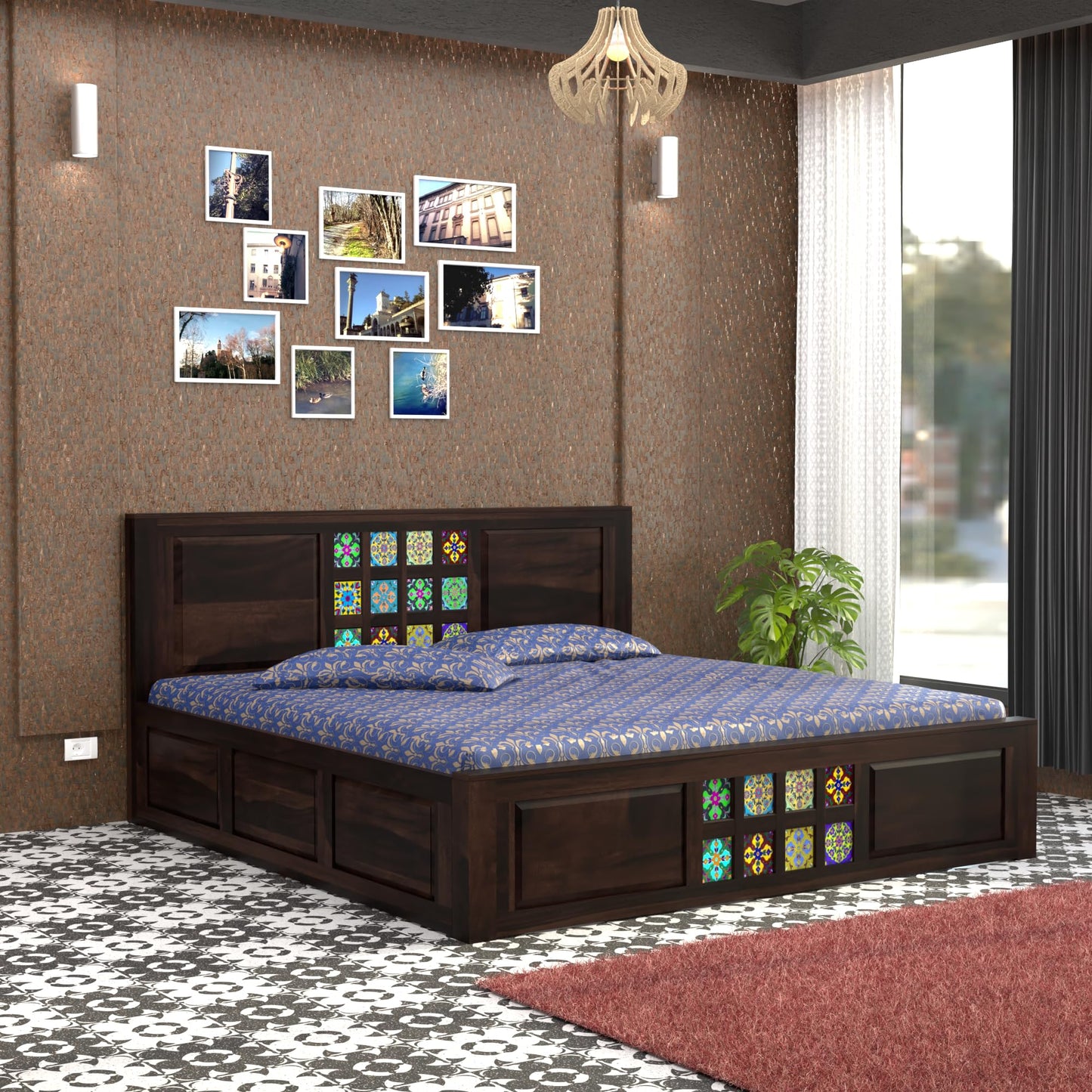 Royal Marwar Sheesham Wood Bed with Storage Box |  - view 6