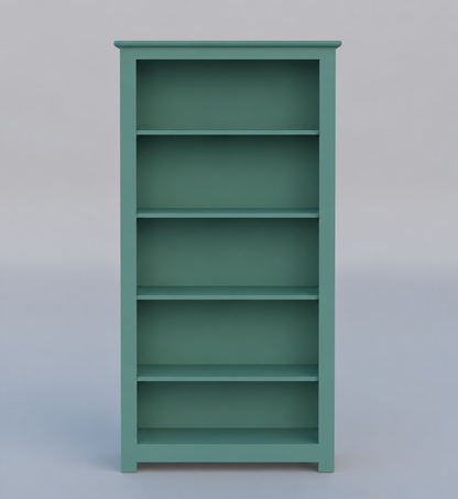 Royal Marwar Solid Mango Wood Bookshelf | 5 Tier Wooden Bookcase | Open Display Storage Shelf | White Finish