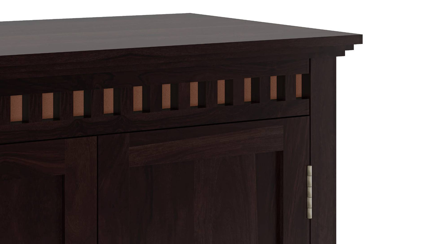 Royal Marwar Solid Sheesham Wood 2 Door Wardrobe with Drawers | Handcrafted Wooden Almirah | Walnut Finish