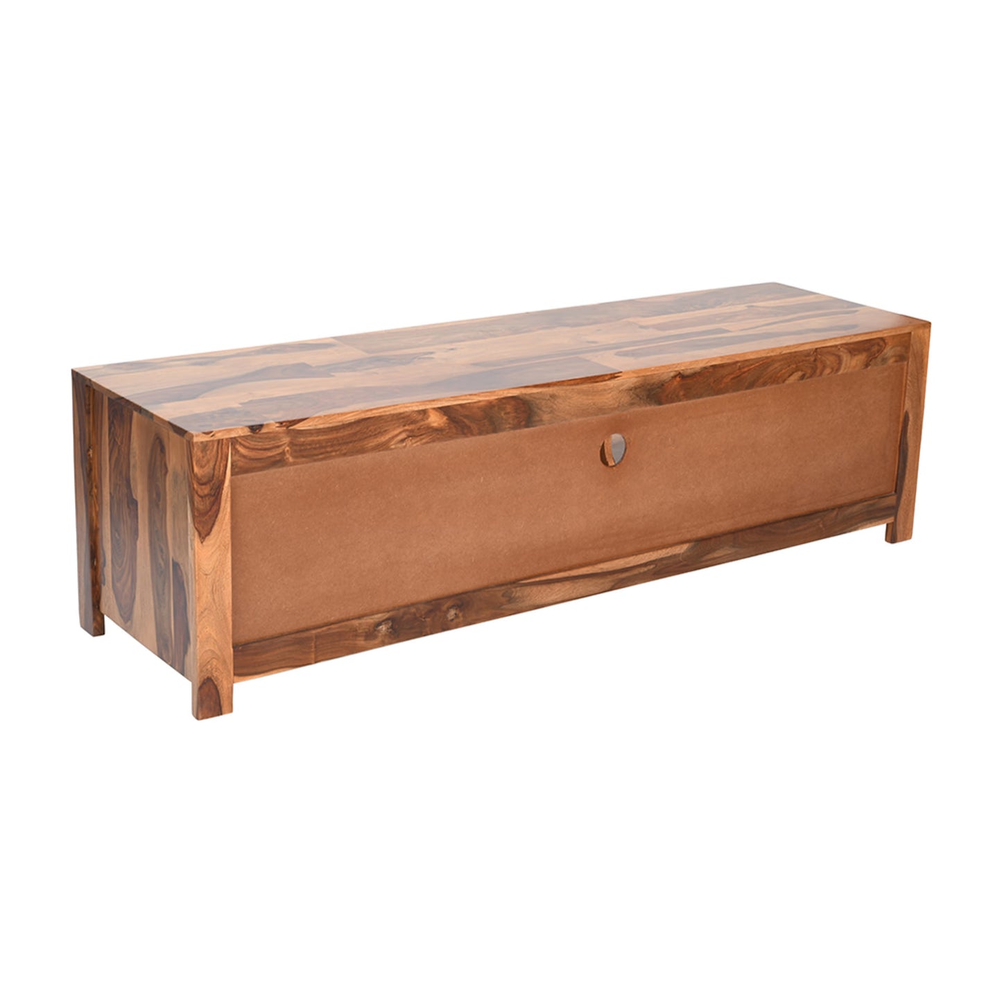 Royal Marwar Solid Sheesham Wood TV Unit | Wooden Entertainment Console with 2 Drawers & Open Storage | Honey Finish & Walnut Finish