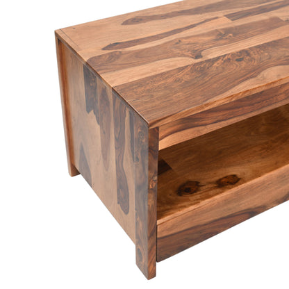 Royal Marwar Solid Sheesham Wood TV Unit | Wooden Entertainment Console with 2 Drawers & Open Storage | Honey Finish & Walnut Finish