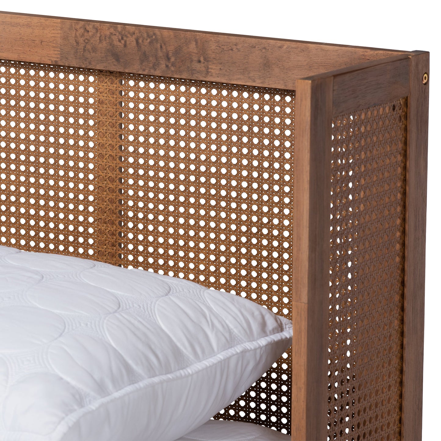 Royal Marwar Solid Sheesham Wood Queen Size Cane Bed | Modern Wooden Platform Bed | Premium Honey Finish | Without Storage